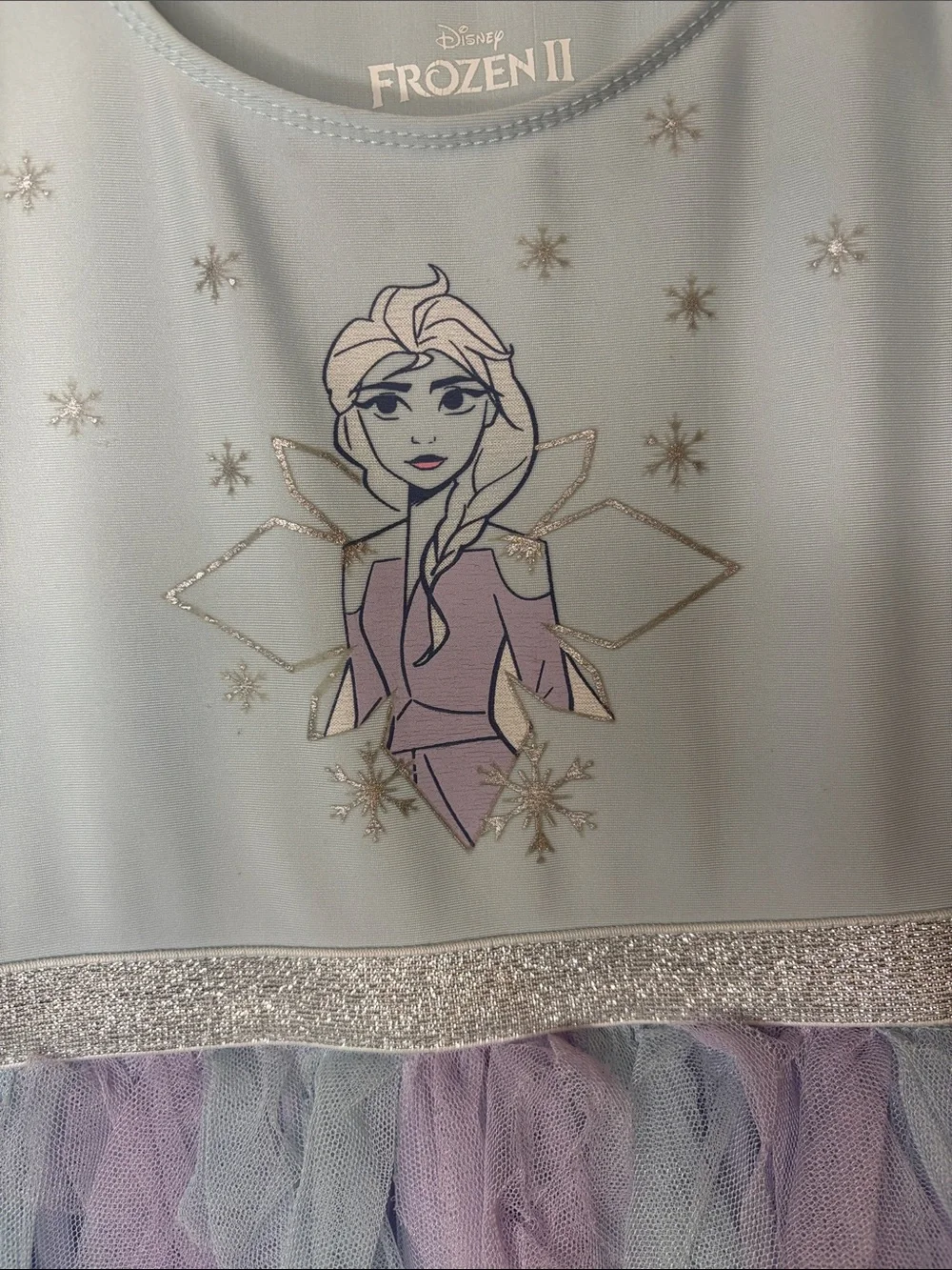 Disney Light Blue & Lavender Elsa Tulle Layered Dress